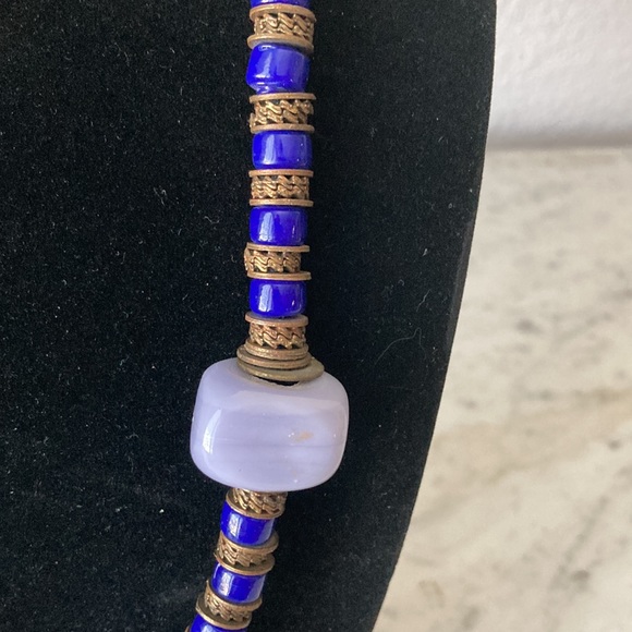 Murano Glass Necklace Artist Studio Made Purple Beads - Picture 5 of 8